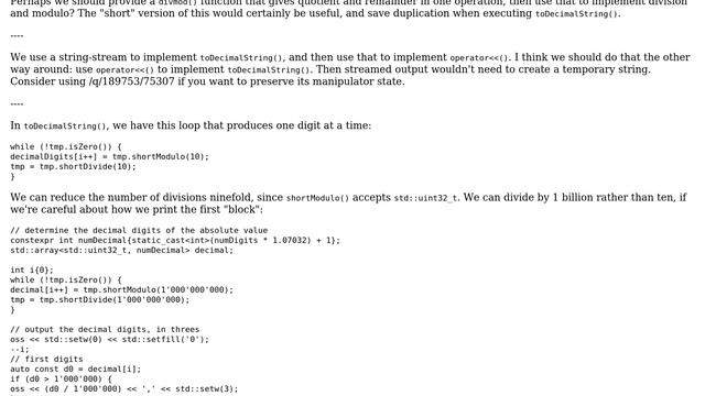 Code Review: Huge integer class using base 2^32 (was 256) follow up (3 Solutions!!) смотреть онлайн