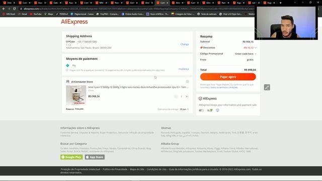 SUPER OFERTA RYZEN 5 5600 NO ALIEXPRESS POR APENAS 750R$ E RX 6600XT POR 2700R$ смотреть онлайн