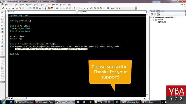 Export Full HD Image or Video from your PowerPoint Presentation using VBA смотреть онлайн