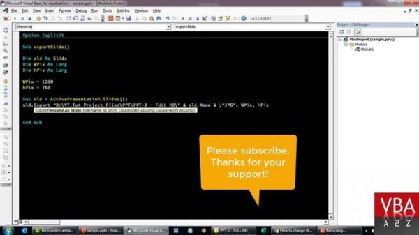 Export Full HD Image or Video from your PowerPoint Presentation using VBA