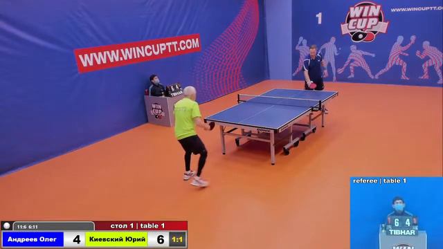 Андреев Олег 2-3 Киевский Юрий Турнир Восток 4   WINCUP 18.11.21 Прямая трансляция Зал 1