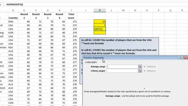 AverageIfs, CountIfs, Sumifs - Excel 2013 смотреть онлайн