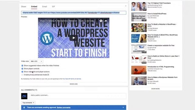 How To Embed YouTube Videos In Wordpress - Wordpress Tutorial смотреть онлайн