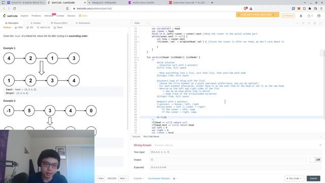 Terrible LeetCode in Kotlin: #148 Sort List смотреть онлайн