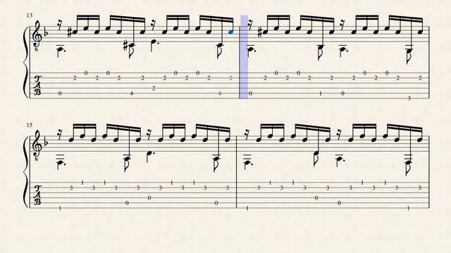 Etude 12 Op.51 - Mauro Giuliani (1781 - 1829) Tablature