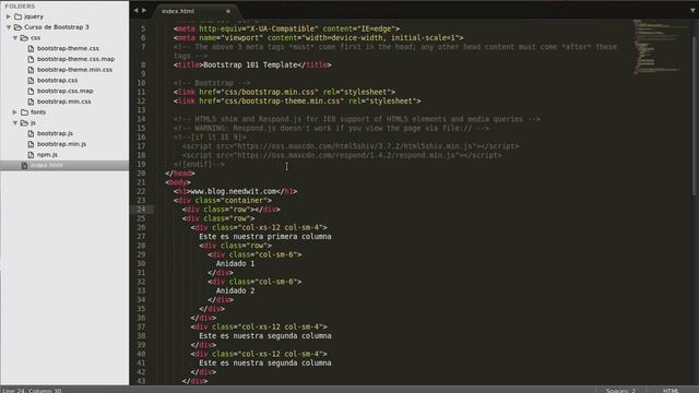 3. Curso de Bootstrap 3 - Sistema de Cuadrícula de Bootstrap 3 2da part смотреть онлайн