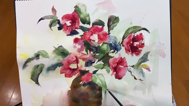 [Eng sub] Bouquet of camellia Flowers / Watercolor painting / Calming art смотреть онлайн