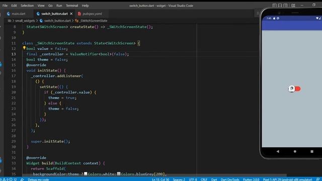 Create a flutter Toggle Switch Button смотреть онлайн
