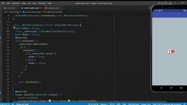 Create a flutter Toggle Switch Button
