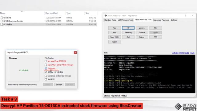 Easily Split System Bios & EC Firmware Using BiosCreator In HP Bios Update