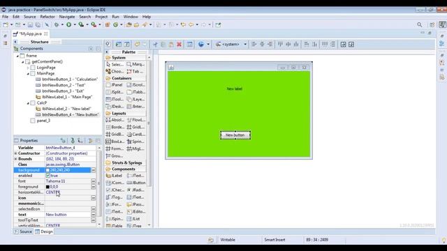 Lesson 4.JAVA Eclipse Window Builder Panel Switching смотреть онлайн