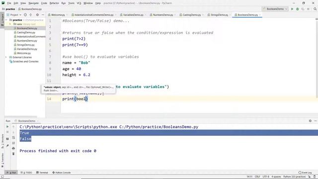 Python Tutorial for Beginners | Booleans in Python смотреть онлайн