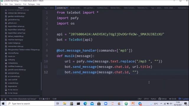 Part 5 || Youtube MP3 Downloader Pada Chatbot Telegram (Telebot) смотреть онлайн