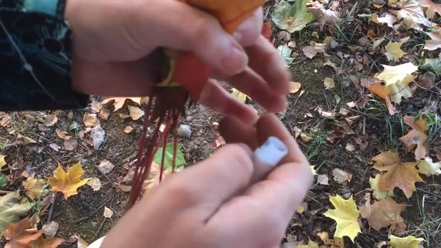 Осенняя композиция | Букет из листьев смотреть онлайн