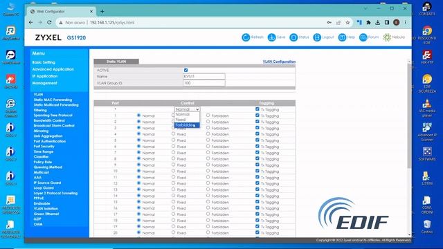 CONFIGURAZIONE VLAN - SWITCH MANAGED - ZYXEL GS1920 смотреть онлайн