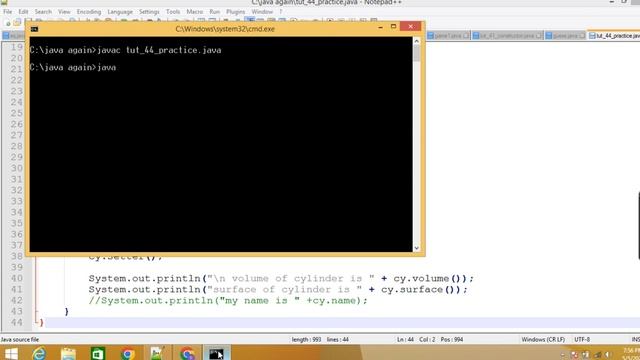 volume and area of surface in cylinder using Java смотреть онлайн