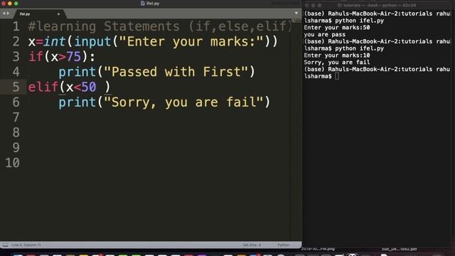 #6 Statements If else elif in Python|| Indentation || Python Tutorial for beginners #python смотреть онлайн