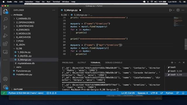 DB: 3 MongoDB Querys con Python 3 смотреть онлайн