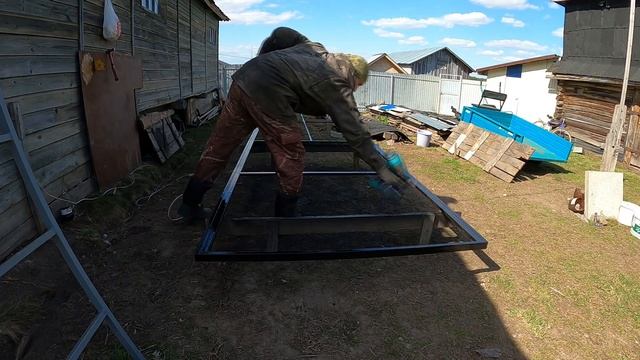 Simple sliding gate. Timelapse. Простые откатные ворота своими руками смотреть онлайн