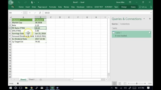 Macro to automate web query смотреть онлайн