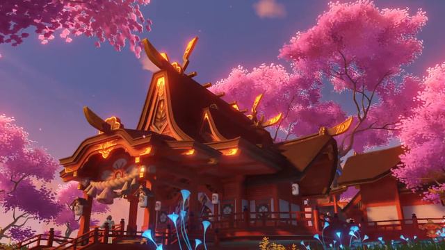 [Genshin Impact] Grand Narukami Shrine Footage Wallpaper смотреть онлайн