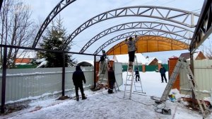 Навес из поликарбоната для машины | Навес для двух автомобилей