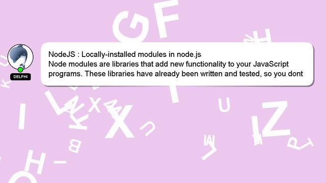 NodeJS : Locally-installed modules in node.js смотреть онлайн