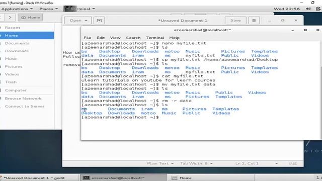 How remove file and clear terminal in Linux CentOS 7 Part 6 смотреть онлайн