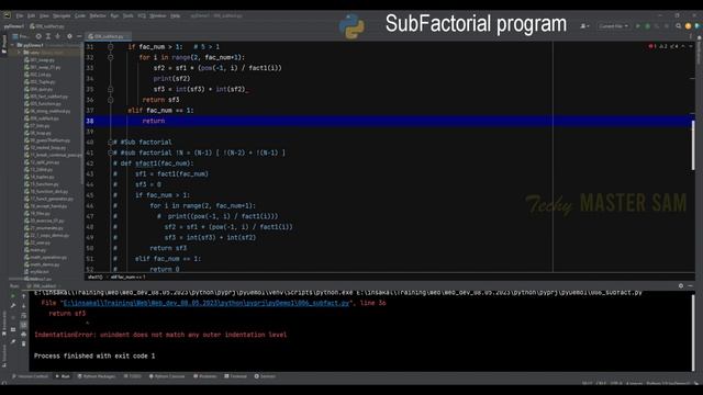 Learn Python in Tamil | Sub Factorial in Tamil | Python Sub Factorial | Techy MASTER SAM смотреть онлайн