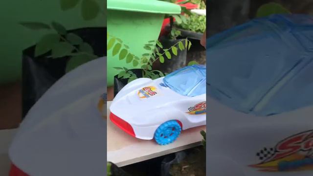 #Short White Cars Pushed By Hands.