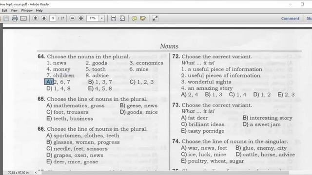 Yeni toplu İngilis dili, Noun - Plural, Singular, Countable, Uncountable Nouns смотреть онлайн