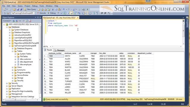 SQL Like Filter - SQL Training Online - Quick Tips Ep21 смотреть онлайн