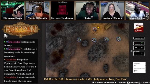 Arv streams Day 44 of D&D with I&B: Eberron--Oracle of War: Judgment of Iron, Part Two! смотреть онлайн