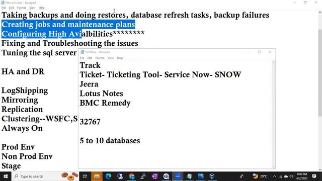 Sql DBA Batch50 Daily Activities of MS SQL DBA Introduction Session Class2 || Contact +91 990259014 смотреть онлайн