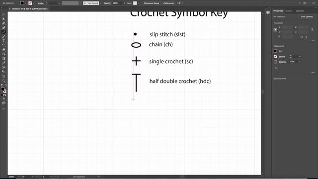 How I Draw Crochet Symbols for charts in crochet patterns in Adobe Illustrator смотреть онлайн