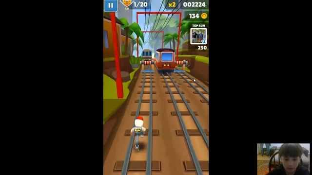 Играем Subway Surf, на компьютере! смотреть онлайн
