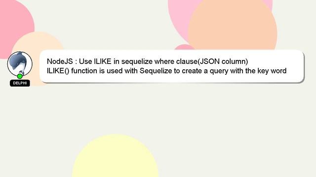 NodeJS : Use ILIKE in sequelize where clause(JSON column) смотреть онлайн