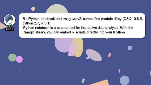 R : IPython notebook and rmagic/rpy2: cannot find module ri2py (OSX 10.8.5, python 2.7, R 3.1) смотреть онлайн