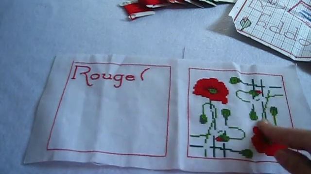 Алые маки. Процесс вышивки бискорню смотреть онлайн