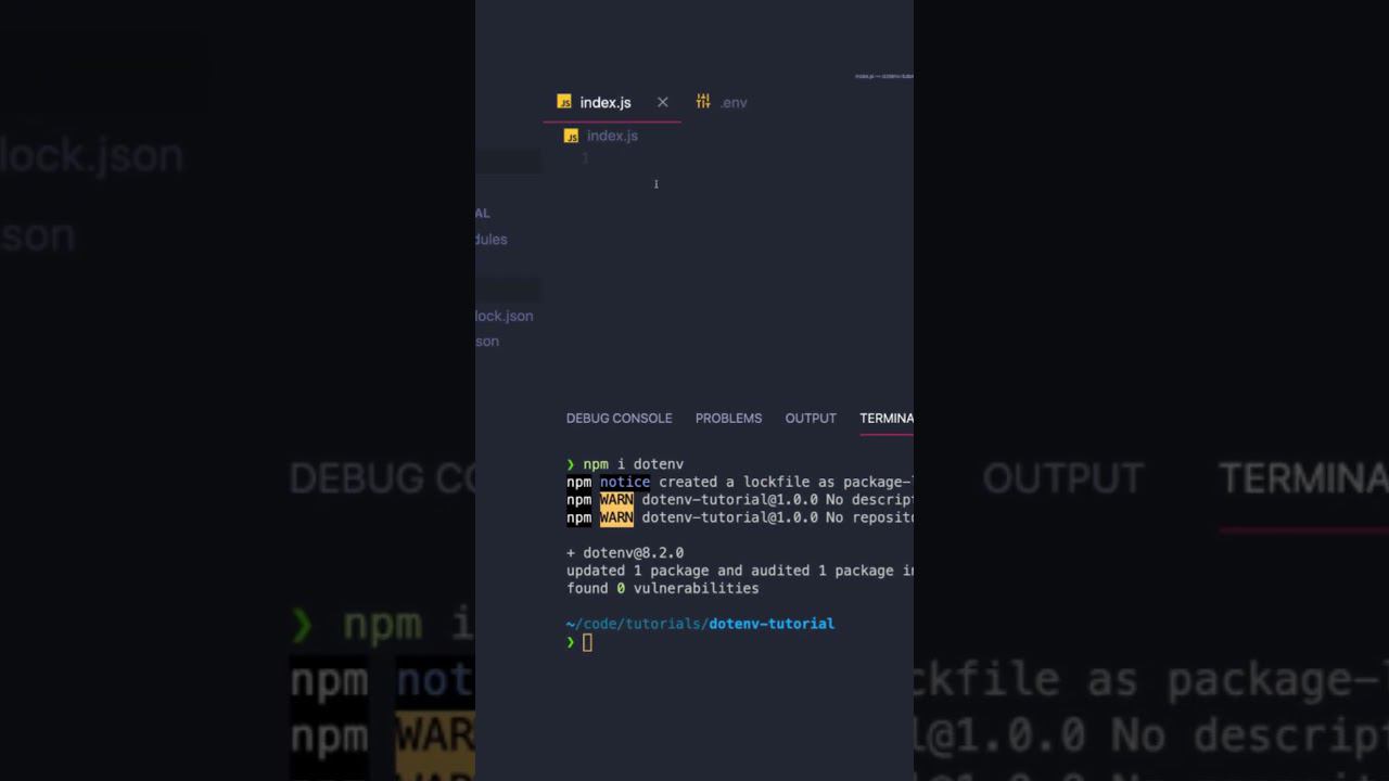 DotENV для VSCode смотреть онлайн