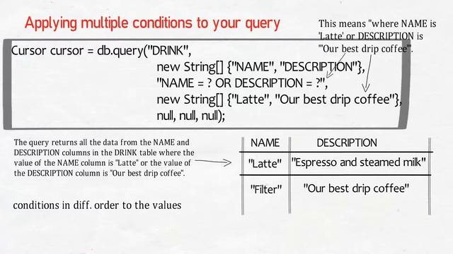 #54 Android SQLite Cursors Part 5 | Applying multiple conditions to your query смотреть онлайн