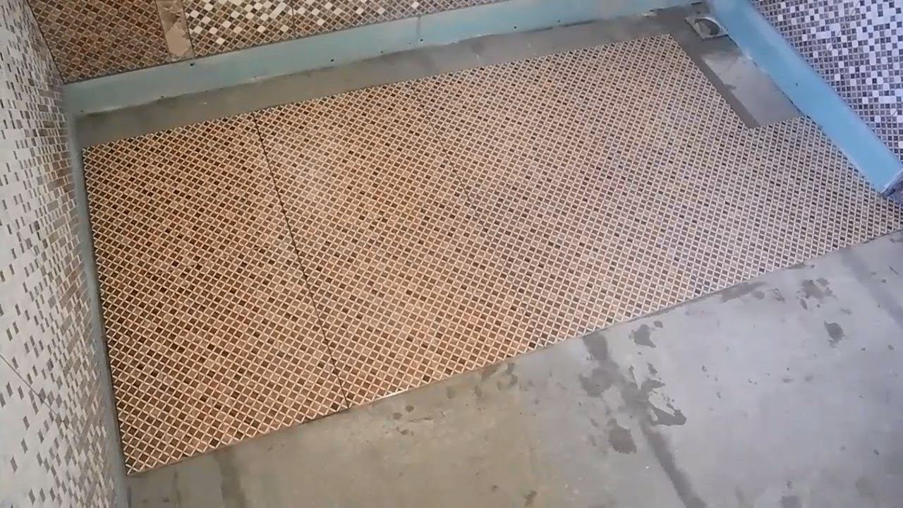 Укладка плитки на пол, с уклоном под слив воды ч.1 смотреть онлайн