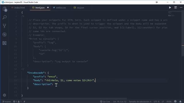 Tutorial Como Crear y Utilizar Snippets en VS Code [5/5] смотреть онлайн