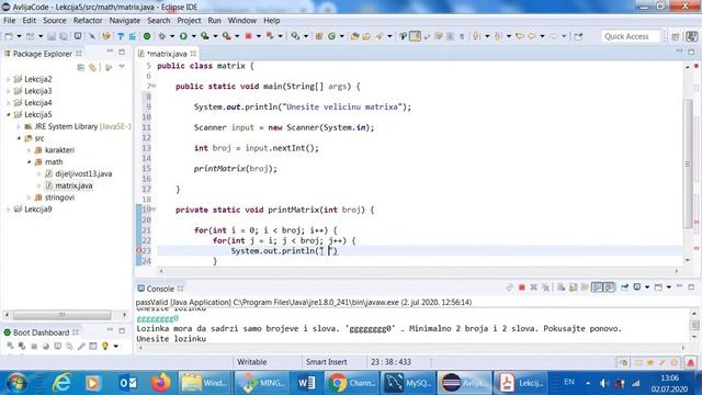 Java Tutorials - Lekcija 5 - METHOD - print matrix 0 and 1 смотреть онлайн