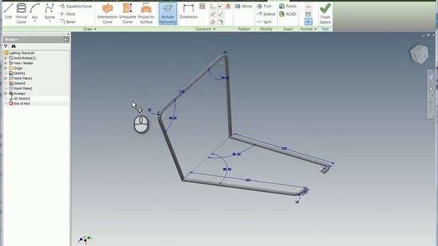 Introduction to 3D Sketches in Autodesk Inventor смотреть онлайн