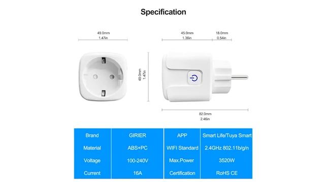 16A ЕС интеллектуальная беспроводная (Wi-Fi) Мощность штепсельная вилка с Мощность монитор смотреть онлайн