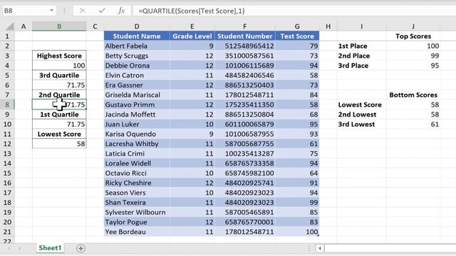 The Excel Quartile Function смотреть онлайн