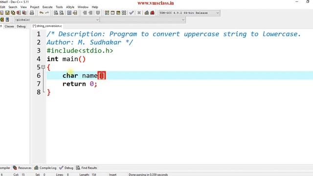 C program to convert the uppercase string to lowercase string смотреть онлайн