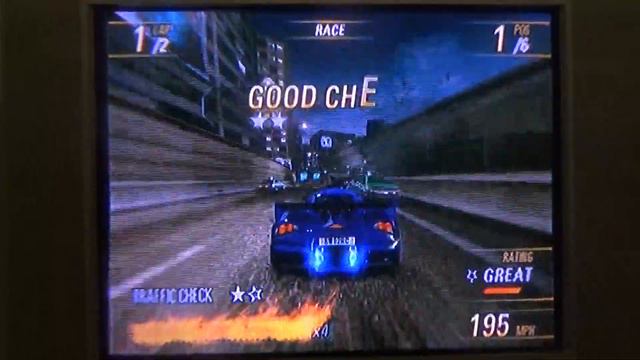 Burnout Revenge (PS2): Eastern Bay Lower Link Reverse with the Prototype R195 DX (Dangerous Rank) смотреть онлайн