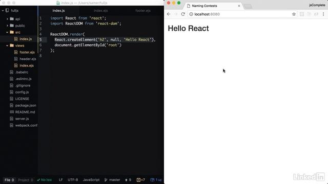 Full-Stack JavaScript development - React elements and JSX смотреть онлайн